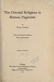 Cover of: The oriental religions in Roman paganism by Franz Valery Marie Cumont