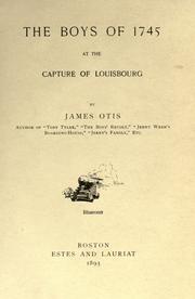 Cover of: The boys of 1745 at the capture of Louisbourg