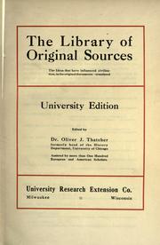 Cover of: The library of original sources by Oliver J. Thatcher