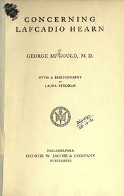 Cover of: Concerning Lafcadio Hearn by George M. Gould