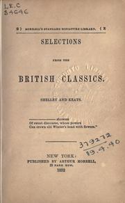 Selections from British classics: Shelley and Keats