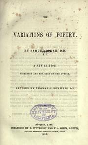 Cover of: The variations of Popery by Samuel Edgar, Samuel Edgar