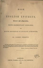 Cover of: Book of English epithets, literal and figurative by James Jermyn, James Jermyn