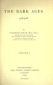 Cover of: The dark ages, 476-918 by Charles William Chadwick Oman