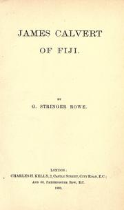 James Calvert of Fiji by George Stringer Rowe