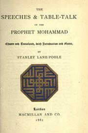 Cover of: The speeches & table-talk of the prophet Mohammad.