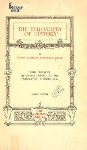 Cover of: The philosophy of history. by Georg Wilhelm Friedrich Hegel