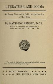 Cover of: Literature and dogma by Matthew Arnold, Matthew Arnold