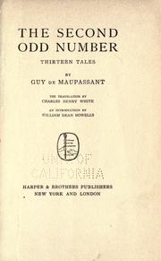 Cover of: The second odd number by Guy de Maupassant, Guy de Maupassant