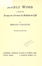 Cover of: Angels' wings by Edward Carpenter