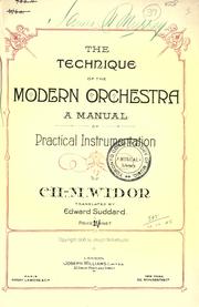 Cover of: The technique of the modern orchestra by Charles Marie Widor