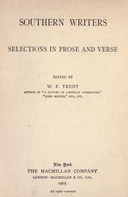 Cover of: Southern writers; selections in prose and verse