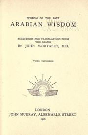 Arabian wisdom by John Wortabet