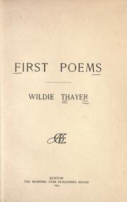 Cover of: First poems