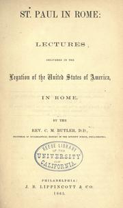 Cover of: St. Paul in Rome: lectures delivered in the legation of the United States of America, in Rome.