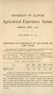 Cover of: Composition and digestibility of corn-fodder and corn stover