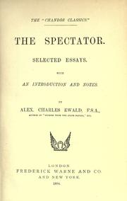 Cover of: The Spectator: selected essays : with an introduction and notes