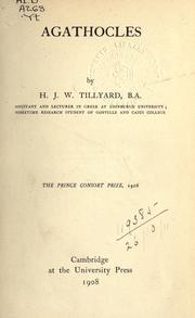 Agathocles by H. J. W. Tillyard