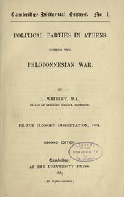 Cover of: Political parties in Athens during the Peloponnesian war. by Leonard Whibley