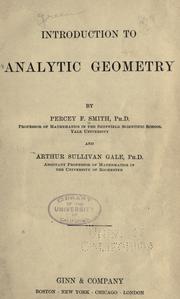 Cover of: Introduction to analytic geometry