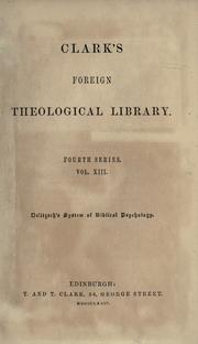 Cover of: A system of Biblical psychology.