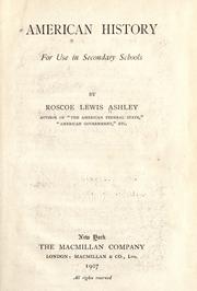 Cover of: American history: for use in secondary schools