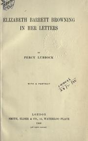 Cover of: Elizabeth Barrett Browning in her letters.