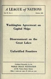 Cover of: Washington naval agreement on capital ships.