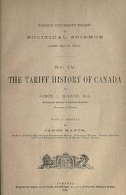 Cover of: The tariff history of Canada