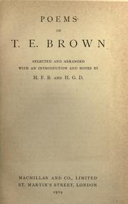 Cover of: Poems of T. E. Brown