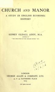 Cover of: Church and manor by Addy, Sidney Oldall