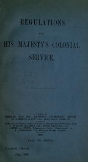 Cover of: Regulations for His Majesty's colonial service