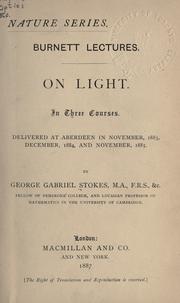Cover of: On light by Stokes, George Gabriel Sir