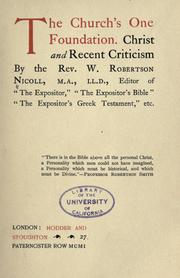 Cover of: The church's one foundation. by Nicoll, W. Robertson Sir, Nicoll, W. Robertson Sir