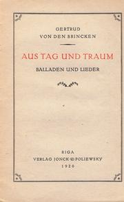 Cover of: Aus Tag und Traum by Gertrud von den Brincken