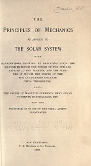 Cover of: The principles of mechanics as applied to the solar system