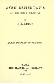 Cover of: Over Bemerton's by E. V. Lucas