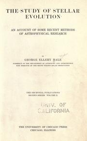 Cover of: The study of stellar evolution by George Ellery Hale, George Ellery Hale