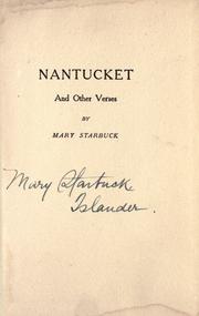 Cover of: Nantucket, and other verses by Mary Starbuck