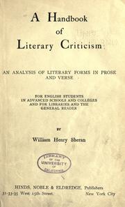 A handbook of literary criticism by William Henry Sheran