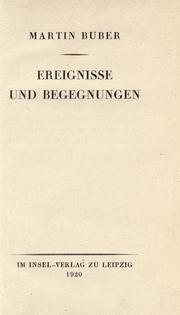 Cover of: Ereignisse und Begegnungen.