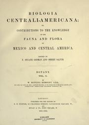 Cover of: Biologia Centrali-Americana- Botany by W. Botting Hemsley