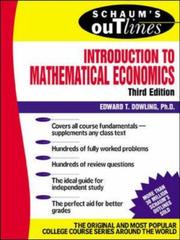 Cover of: Schaum's Outline  Introduction to Mathematical Economics by Edward T. Dowling