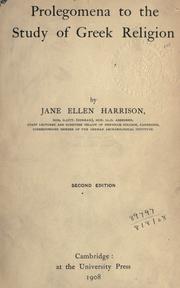 Cover of: Prolegomena to the study of Greek religion. by Jane Ellen Harrison