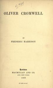 Cover of: Oliver Cromwell by Frederic Harrison
