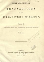 Cover of: Philosophical transactions.  Series A: Mathematical and physical sciences. by Royal Society of London, Royal Society of London