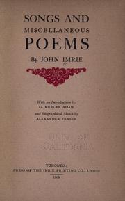 Cover of: Songs and miscellaneous poems by John Imrie, John Imrie