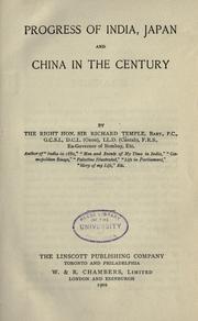 Cover of: Progress of India, Japan, and China in the century by Sir Richard Temple