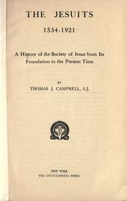 Cover of: The Jesuits, 1534-1921 by Thomas J. Campbell