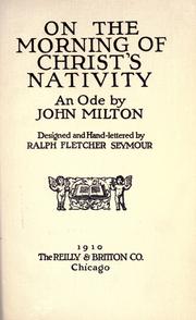 Cover of: On the morning of Christ's Nativity by John Milton